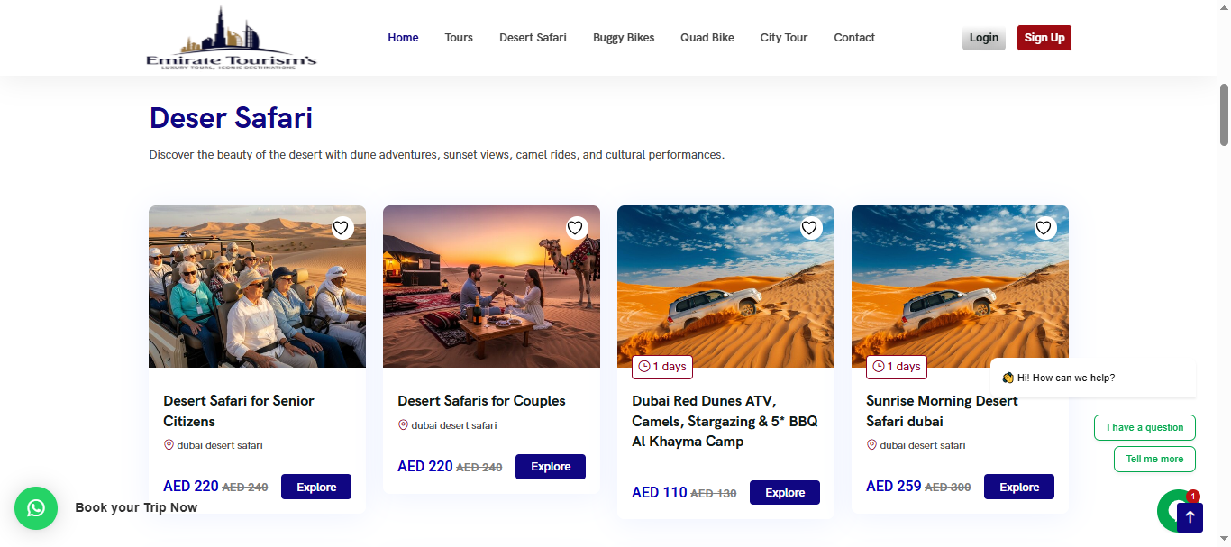 Emirates Trip Tourism — Booking-Ready Tourism Website