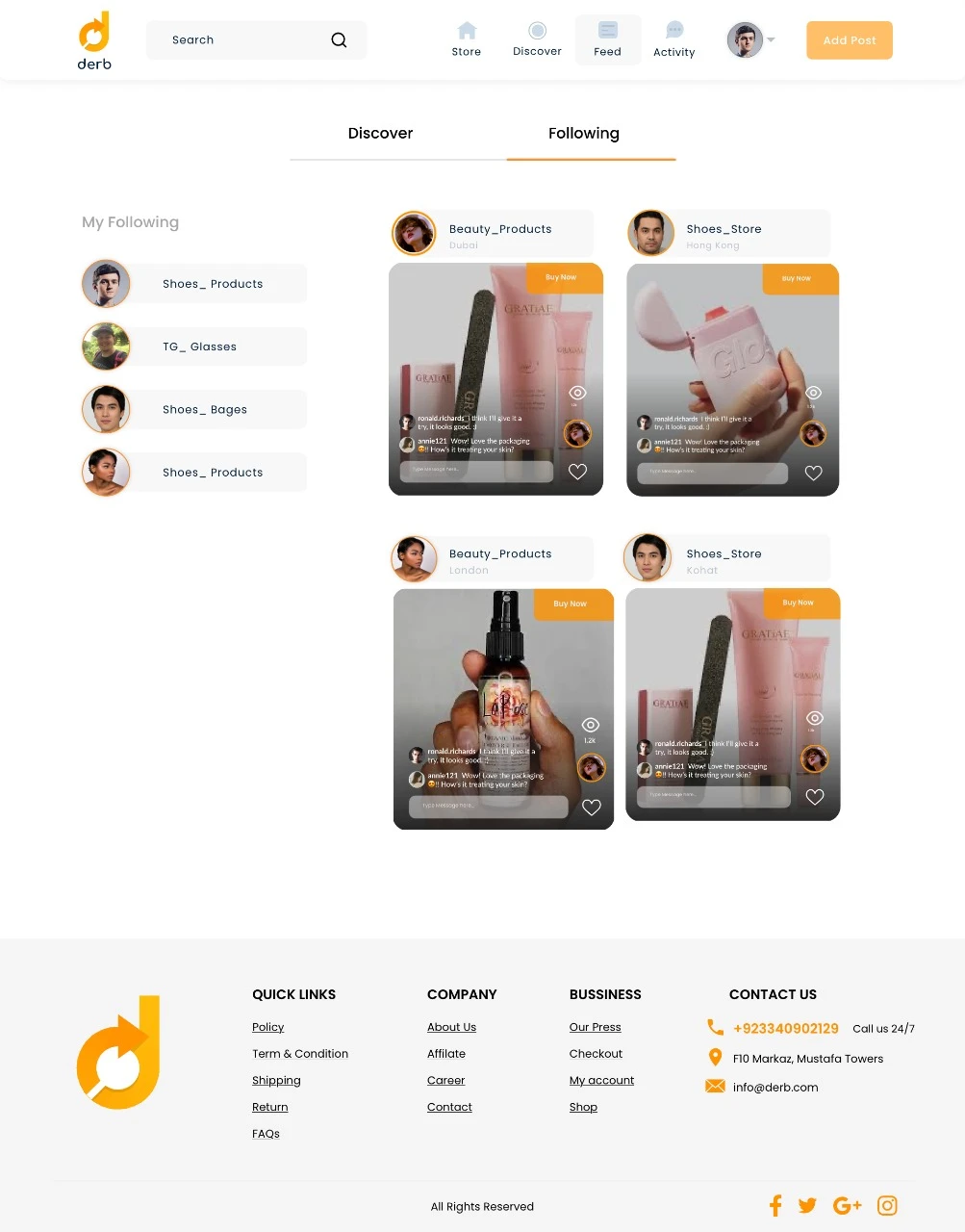 Social Media & Live Commerce Platform — project screenshot
