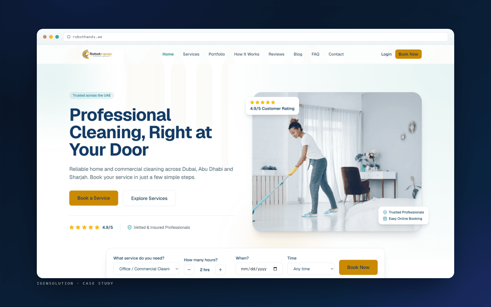 Robot Hands — On-Demand Cleaning Booking Platform